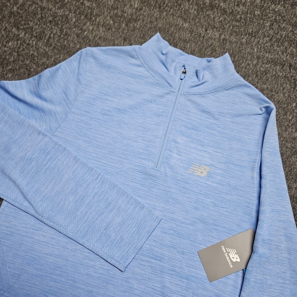 New Balance Pullover Womens Large Spring Sky Blue Half Zip Athletic Running Top